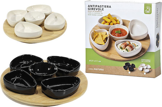 General Trade Ορντεβιέρα με Βάση από Πορσελάνη Λευκή Ø27xY1cm Π11xΜ8xΥ1cm 5τμχ