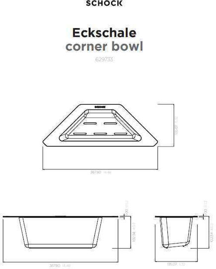 Schock Schock Küchenspülen-Organisatoren Schwamm-Halter aus Kunststoff Grau 36.7x13.5cm