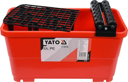 Yato Plastic Mop Bucket with Wringer and Wheels Capacity 22L Red