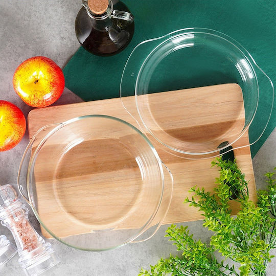 Orion Glass Oval Heat-Resistant Cookware with Lid 1400ml