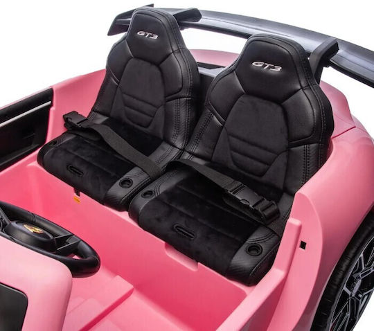 Porsche GT3 Двуместна с Дистанционно Управление Лицензиранa 12 Волта Розова за 2+ Години