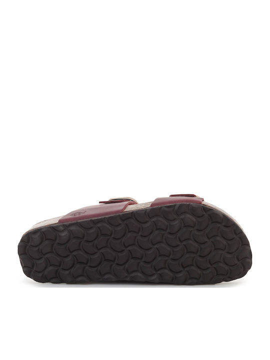 Damen Flache Sandalen in Bordeaux