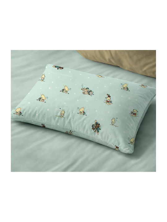 Dimcol Bear's Playtime 593 Kids Pillowcase Made of 100% Cotton 50x70cm Mint