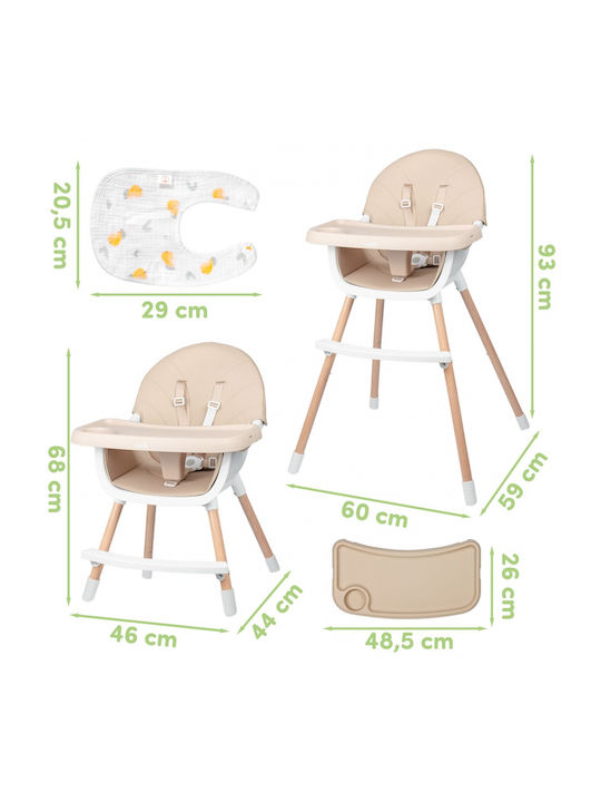 MalPlay MalPlay Baby Hochstuhl 3 in 1 Beiges