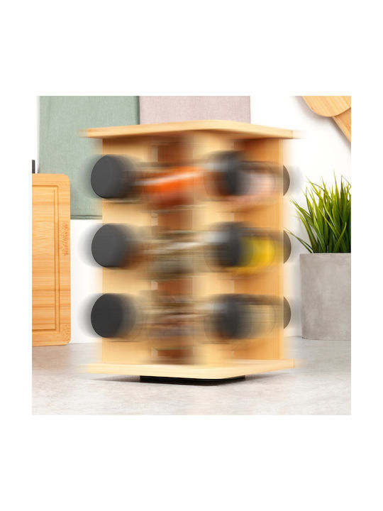 Orion Wooden Tabletop Rotating Spice Rack Beige 13pcs