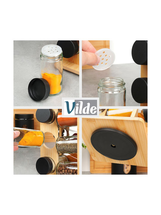 Orion Wooden Tabletop Rotating Spice Rack Beige 13pcs