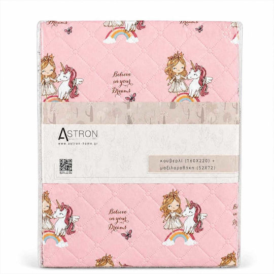 Unicorn Kids Quilt Set Single 160x240cm
