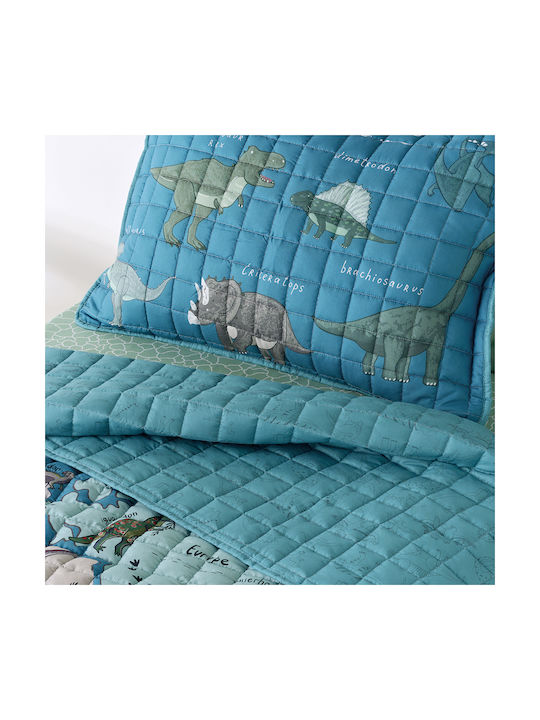 Kentia Kids Quilt Set Single with Pillowcase Pachy Blue-mint 160x220cm