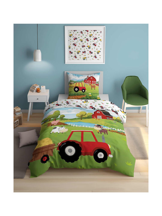 Detexpol Set Kinderbettbezug Einzel mit Kissenbezug Fluorescent 160x200cm