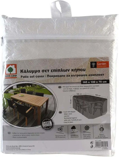 Home & Camp Waterproof Protective Dining Table Cover 165x100x70cm in White Colour
