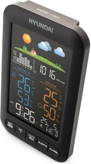 Hyundai HY-WS5110 Wireless Digital Tabletop Black Weather Station