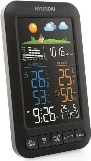 Hyundai HY-WS5110 Wireless Digital Tabletop Black Weather Station