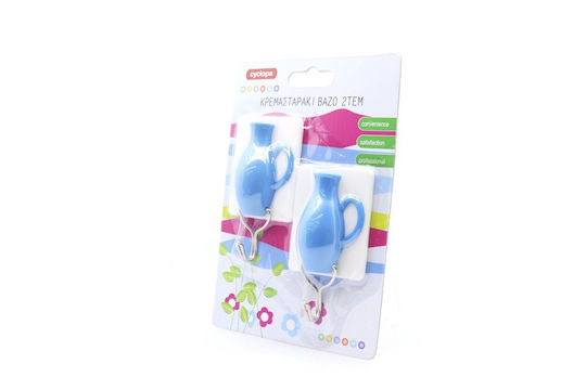 Cyclops Jar Plastic Hanger Kitchen Hook with Sticker Yellow 2pcs