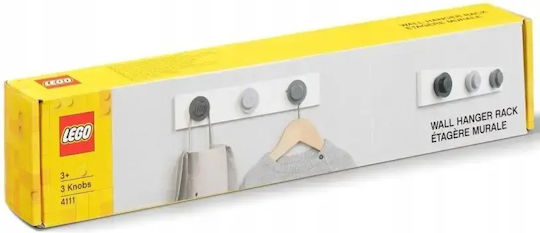 LEGO Wandhalterung Kunststoff 3 Haken Weiße 33x6.5cm