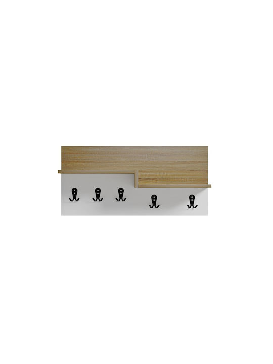 Freebox Κρεμάστρα Τοίχου Ξύλινη Λευκή 65x13.2x31cm