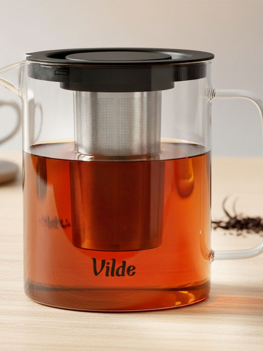 Orion Teapot with Filter Glass Black 1500ml