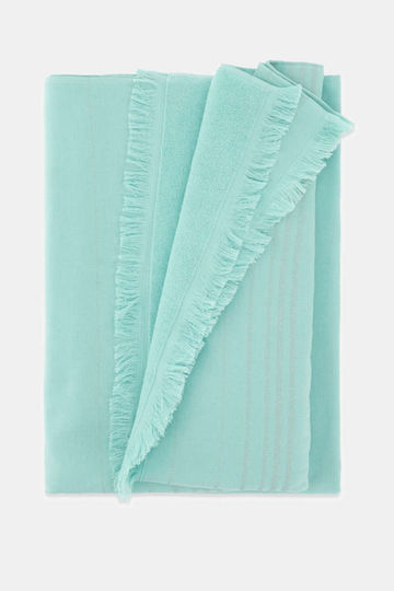 Guess Beach Towel Blue with Fringes 180x100cm