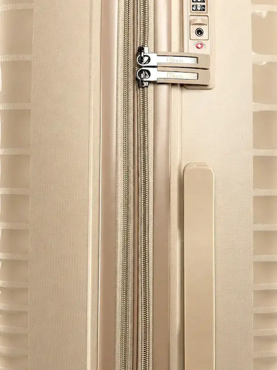 Rain Large Hard Beige Travel Suitcase Height 75cm