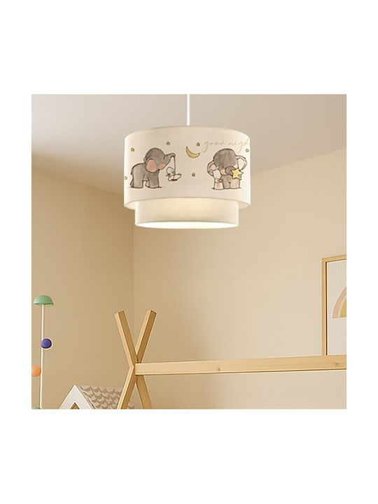 Pakketo Kids Plastic / Fabric Single Ceiling Light E27 Good Night White 30cm