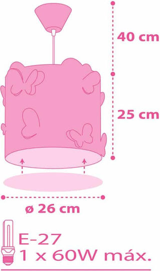 Ango Kids Plastic Single Ceiling Light E27 Butterfly White 23W 26x25cm