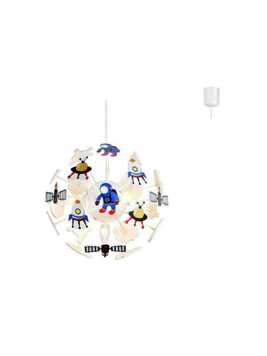 Aca Kids Plastic Single Ceiling Light E14 Space Colorful Colorful 40W 35x35cm