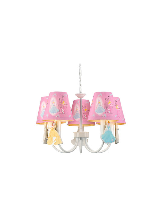 Sun Light Kids Plastic Chandelier Ceiling Light E14 Pink 40W