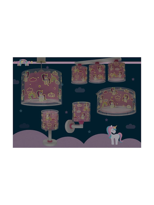 Ango Unicorns Single-Light Kids Ceiling Light 15W with E27 Base Pink