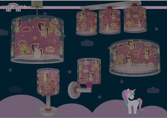 Ango Unicorns Μονόφωτο Παιδικό Φωτιστικό Κρεμαστό 15W με Υποδοχή E27 Ροζ