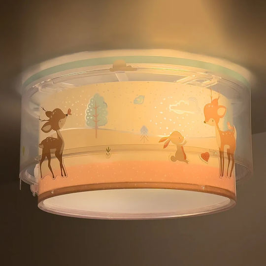 Ango Loving Deer Einfaches Licht Kinderzimmer-Deckenleuchte Deckenleuchte montieren 15W mit E27-Fassung Türkis