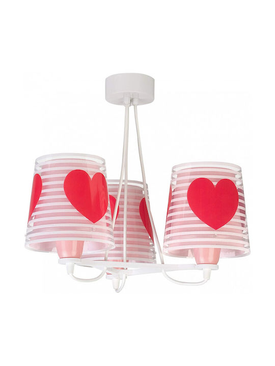 Ango Kids Plastic Chandelier Ceiling Light E27 Light Feeling Pink 60W 39x45cm