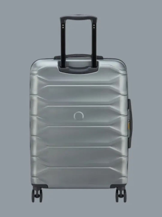 Delsey Meteor Valiză de Călătorie Medie Dură Argintie Înălțime 68cm
