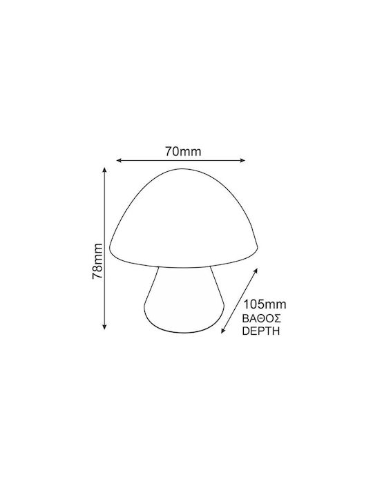 Aca Night Light LED Mushroom Power Red Cold with Sensor