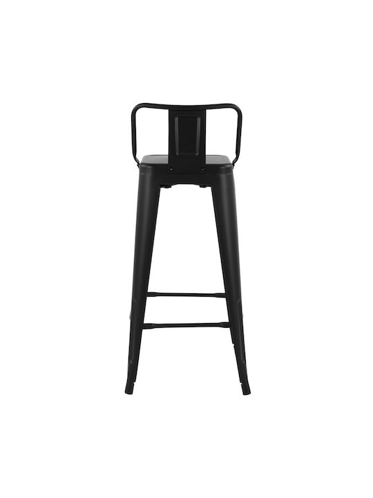 Metallischer Gartenhocker Für Bar Außeneinsatz Schwarz Matt 43x43x95cm