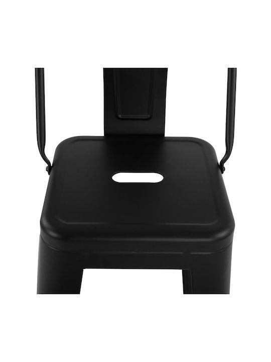 Metallischer Gartenhocker Für Bar Außeneinsatz Schwarz Matt 43x43x95cm