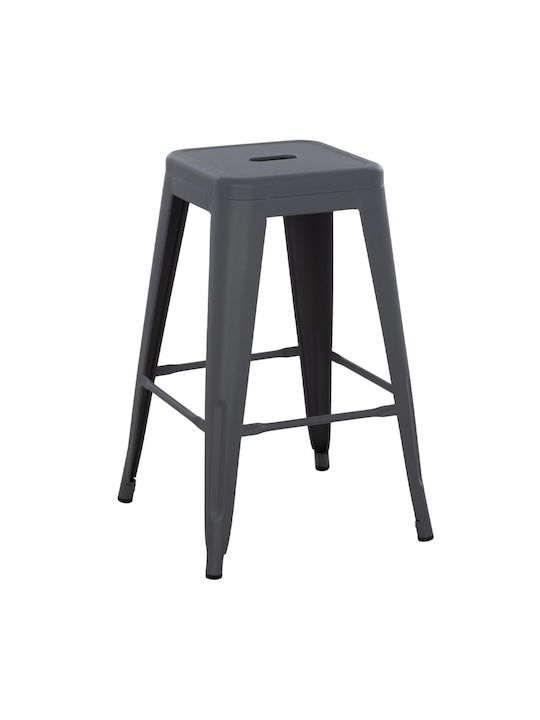 Scaun Metalic Bar De Grădină Gri 43x43x67cm
