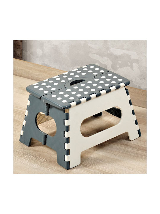 Taburet Din Plastic Pentru Exterior Alb/Gri 35x27x22cm