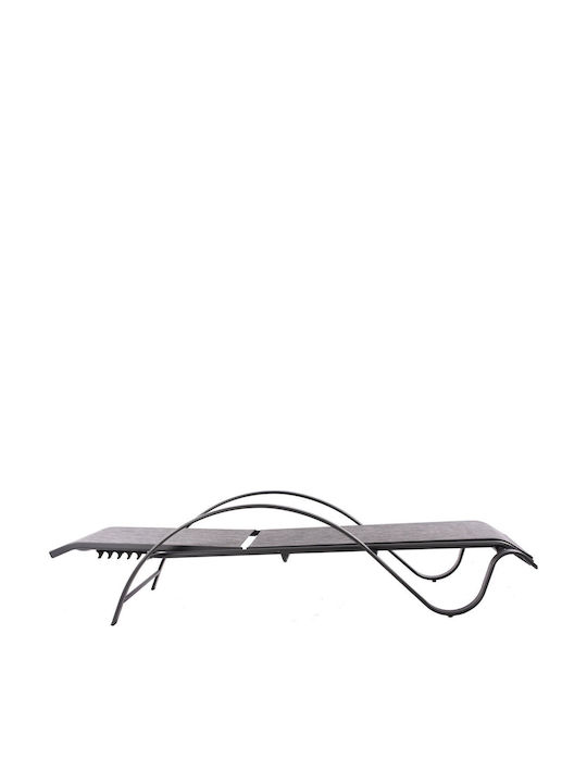 Șezlong Aluminiu cu Țesătură Textilene Gri 194x66x30cm.
