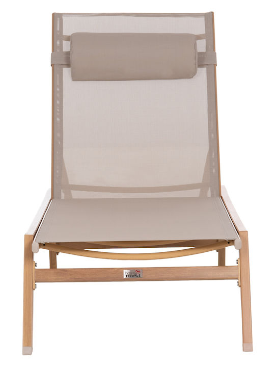 Aluminum Deckchair Rabia Rabia with Pillow White 191.5x60x31cm