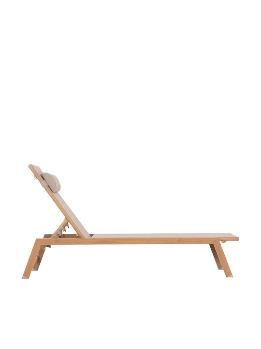 Aluminum Deckchair Rabia Rabia with Pillow White 191.5x60x31cm
