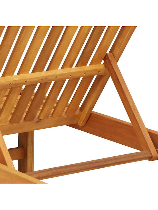Hölzene Garten- und Pool-Liegestuhl mit Kissen Braune mit Tisch 3 Stück 63x199x85cm