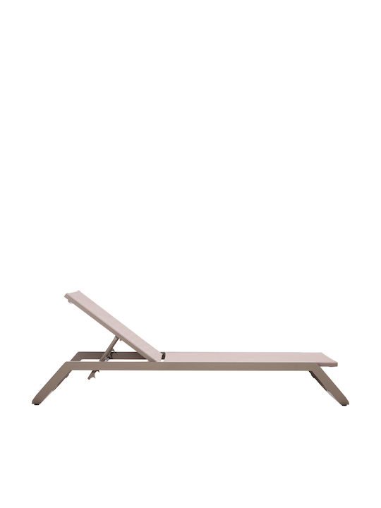 Aluminum Deckchair Marimar with Brown Textilene Fabric 218x67x31cm
