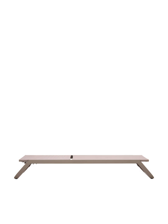 Aluminum Deckchair Marimar with Brown Textilene Fabric 218x67x31cm