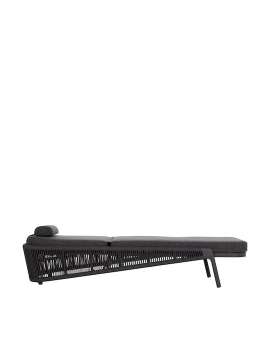 Градински и басейнови шезлонг Сив 75x210x92см
