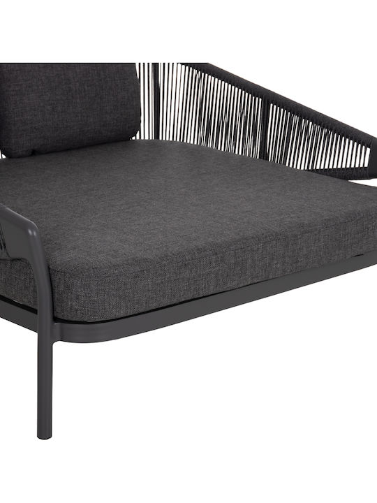 Șezlong Aluminiu Gri 157x149x80 cm
