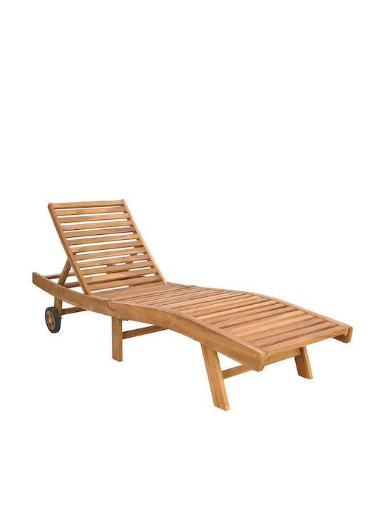 Șezlong Dublu Din Lemn Cu Pernă Maro 200x59.5x35cm
