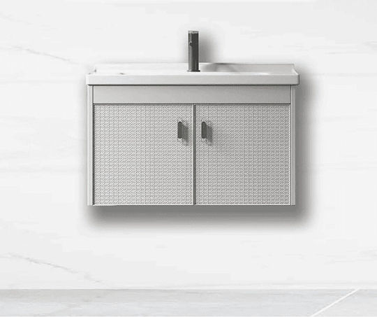 Martin Thaleia Πάγκος με Νιπτήρα Μ60xΒ40xΥ43cm Silver Grey