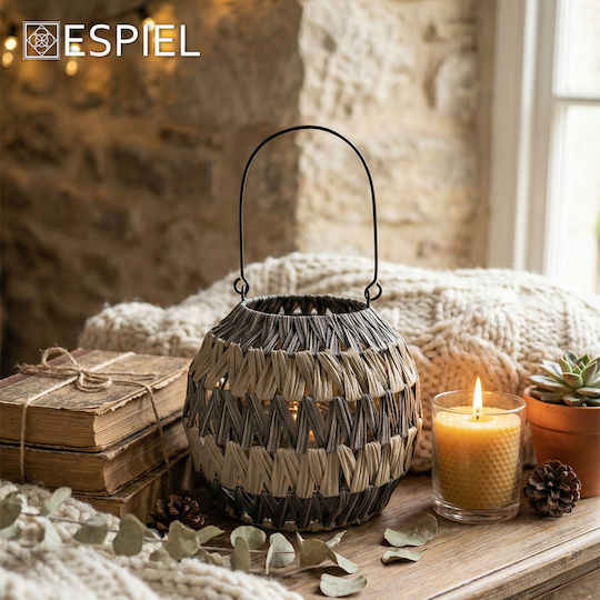 Espiel Tabletop Bamboo Lanterns Set Gray 11x23x21cm 2pcs