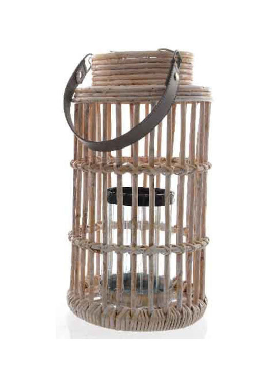 Kaemingk Laterne Rattan Weiß 38x38cm