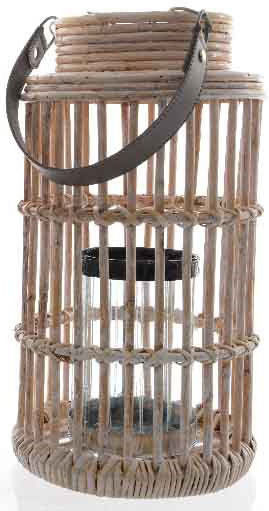 Kaemingk Rattan Lantern White 38x38cm