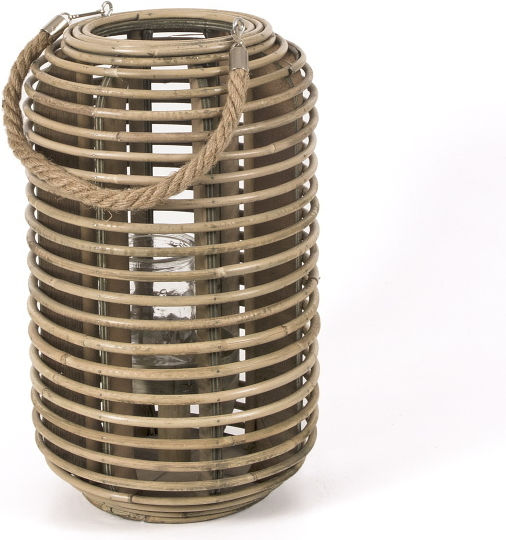 Zaros Rattan Lantern Beige 23x23x38cm